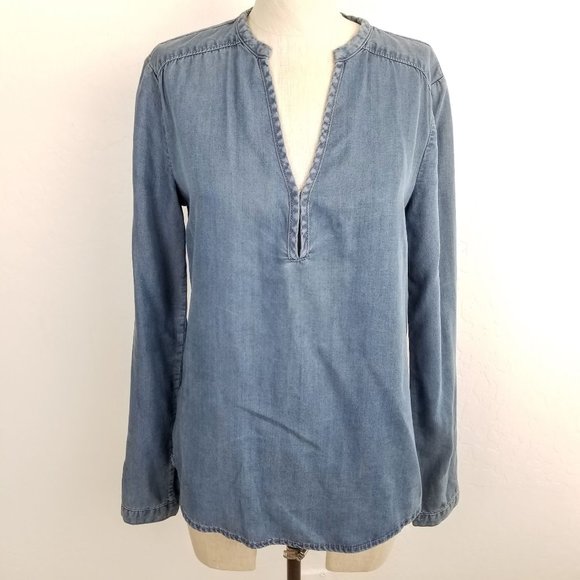 Paige Tops - Paige Quianna Chambray Popover Long Sleeve Shirt